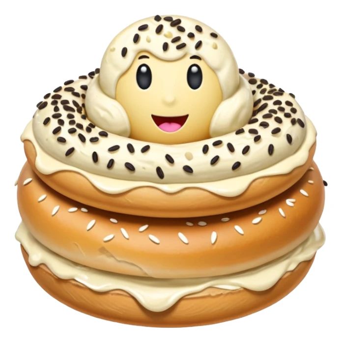  🥯 realistic with ice cream inside sticker