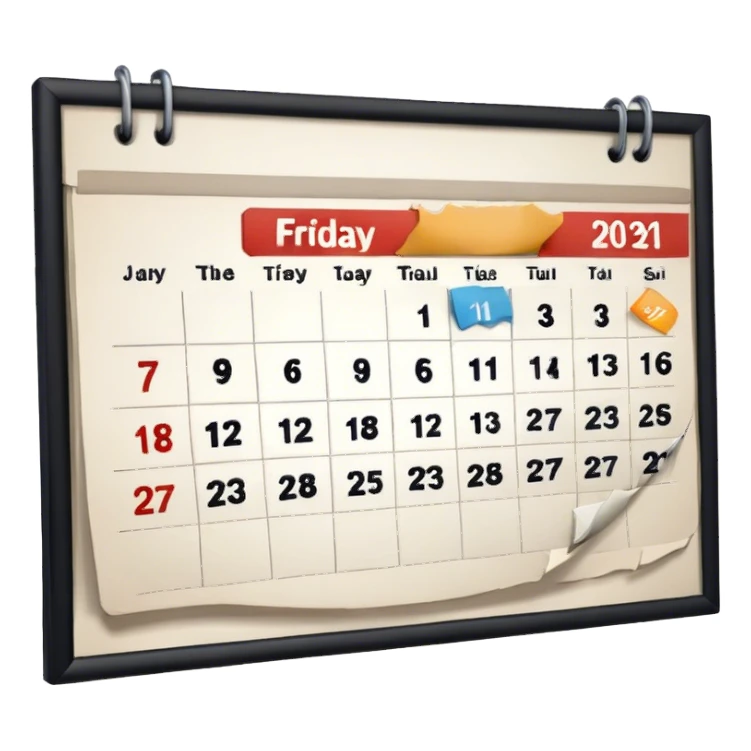 Friday on a calender sticker