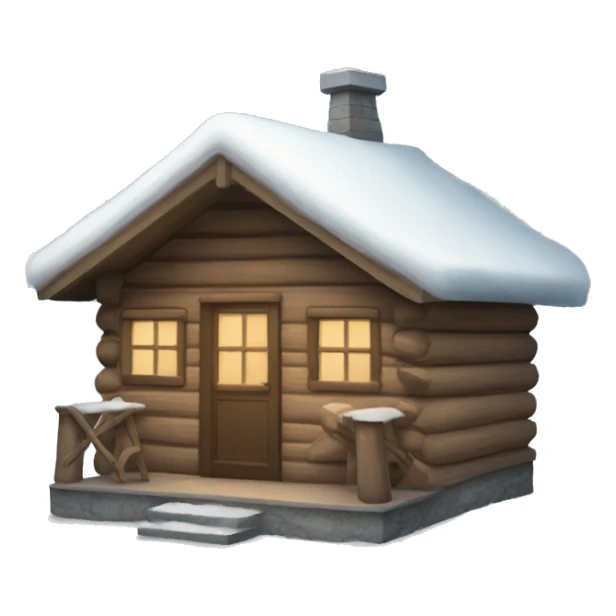 winter cabin sticker