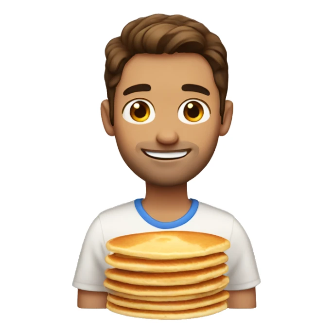 Brown hair guy with pancake sticker