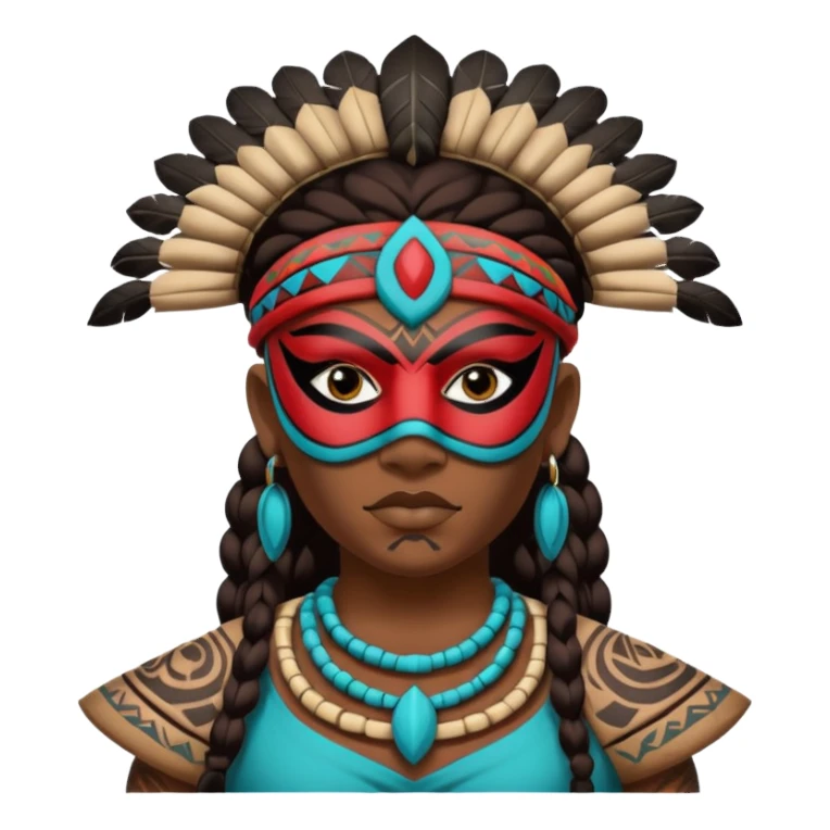 maya masked tradational mayan warrior sticker