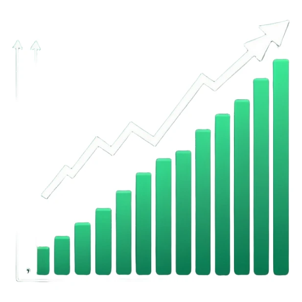 dark green growth graph sticker