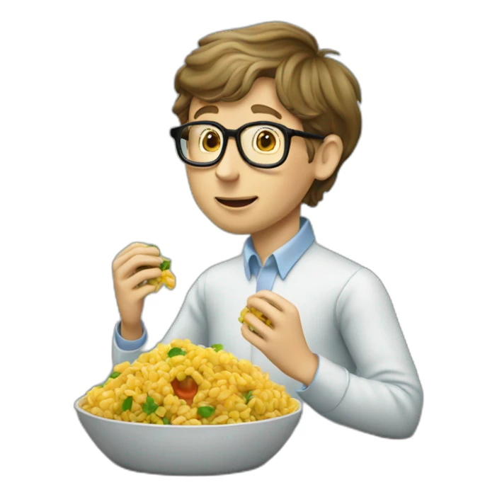 Young Bill gates eating windows sticker