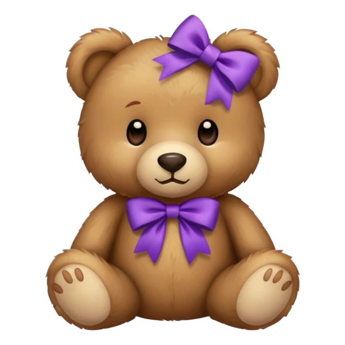 Teddy bear with purple bow sticker