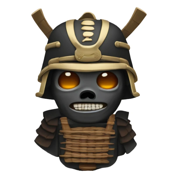 cabeza de samurai con casco y cara de calavera sticker
