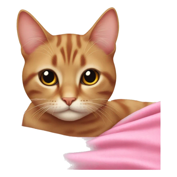 cat on pink blanket sticker