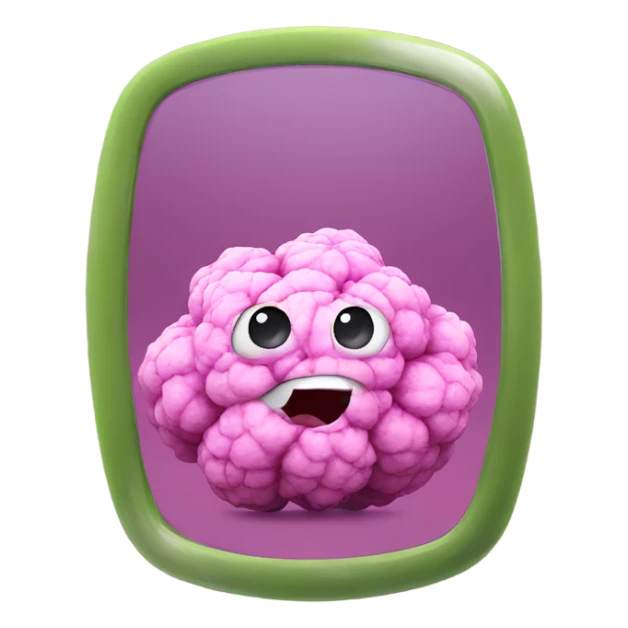 pink cauliflower looking in mirror sticker