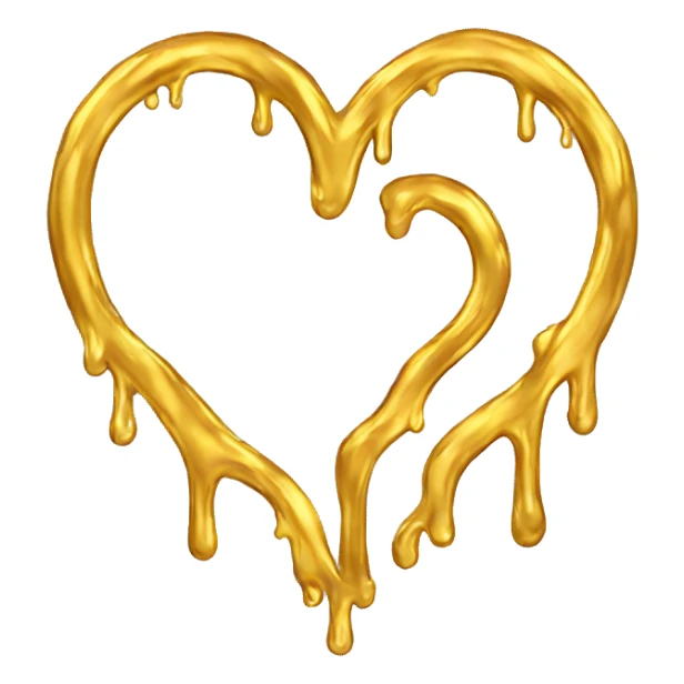 Gold melting heart  sticker