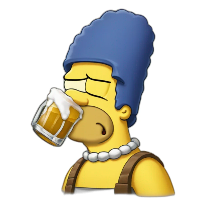 Homer Simpson drink beer sticker