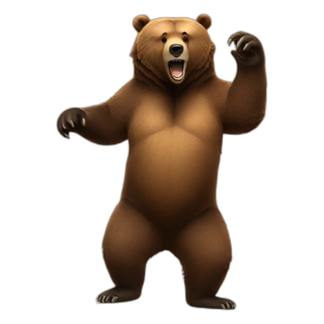 Grizzly bear on two legs sticker