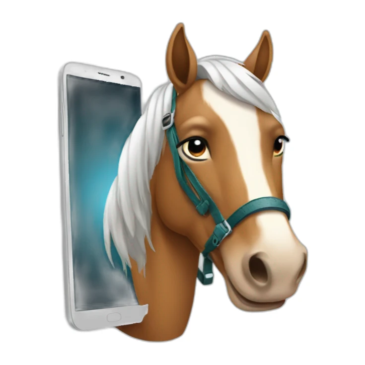 horse with smartphone sticker