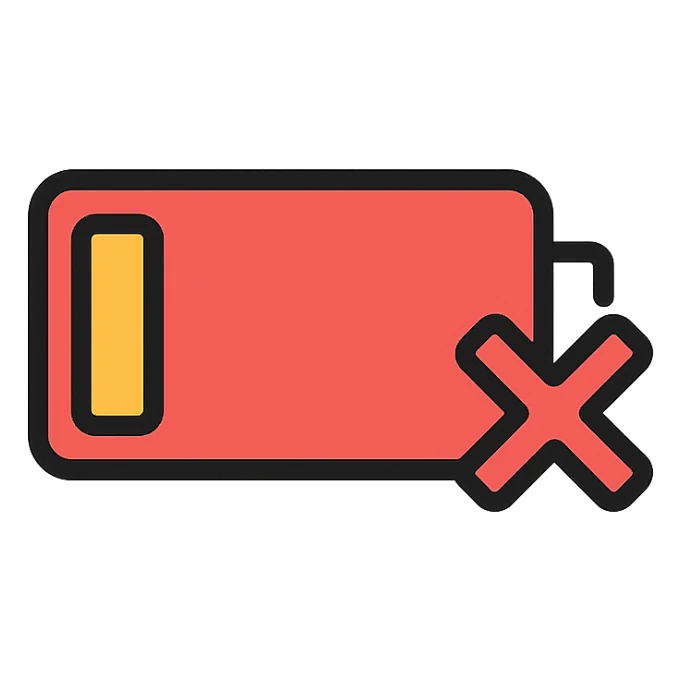 dead battery icon sticker