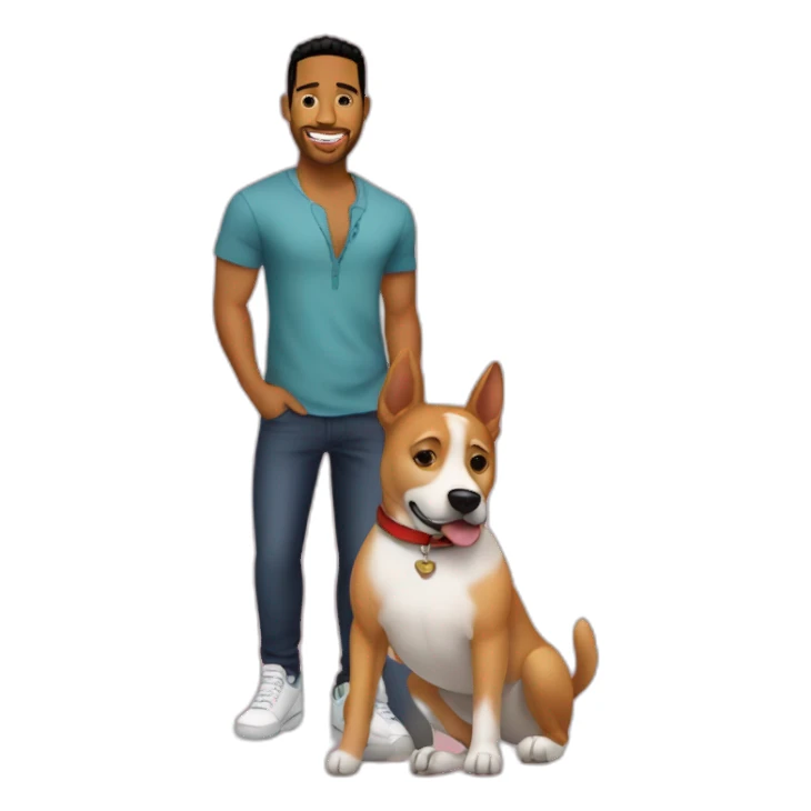 Romeo santos with a dog sticker