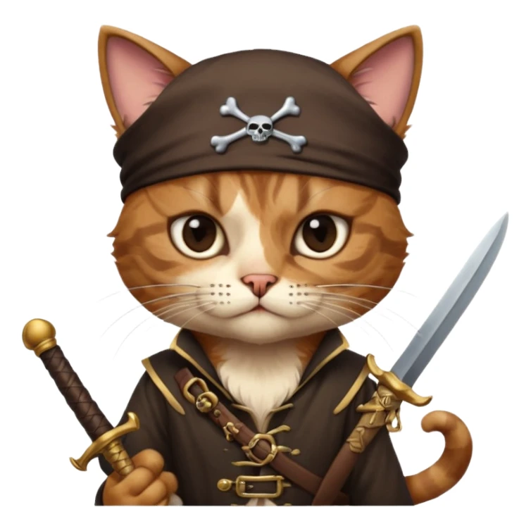 pirate cat with human body sticker