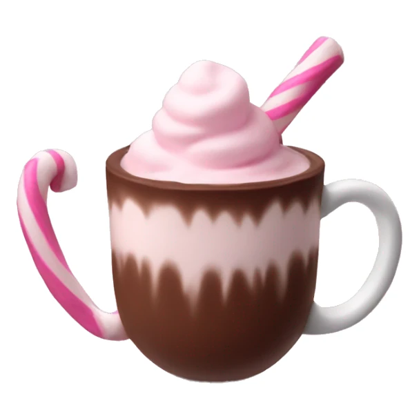 hot chocolate with pink marshmallow sticker