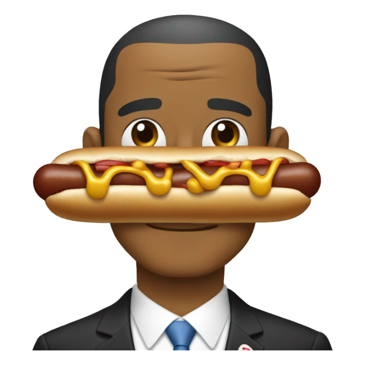 Obama with a hotdog sticker