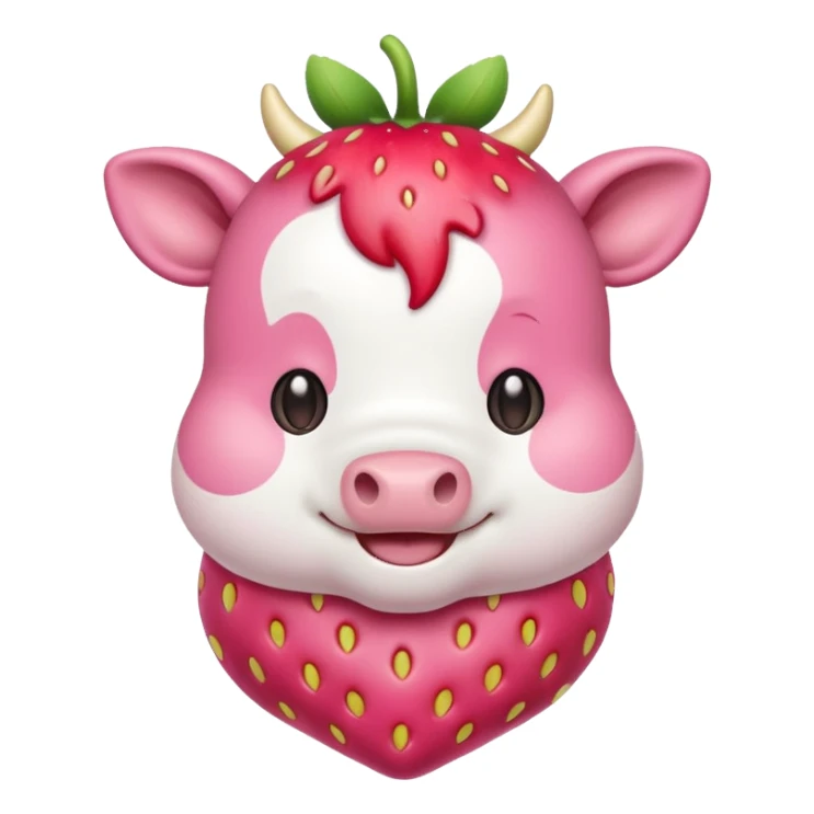 Chibi strawberry cow sticker
