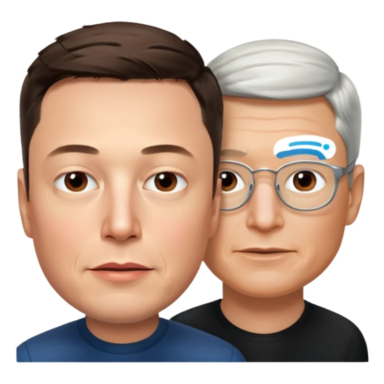 Elon musk and tim cook  sticker