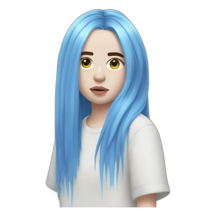 Billie eilish cheveux bleu sticker
