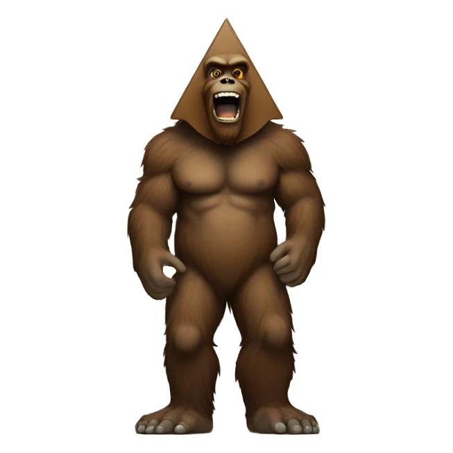bigfoot straddling a pyramid sticker
