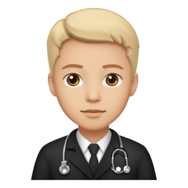 doctor with black uniform sticker