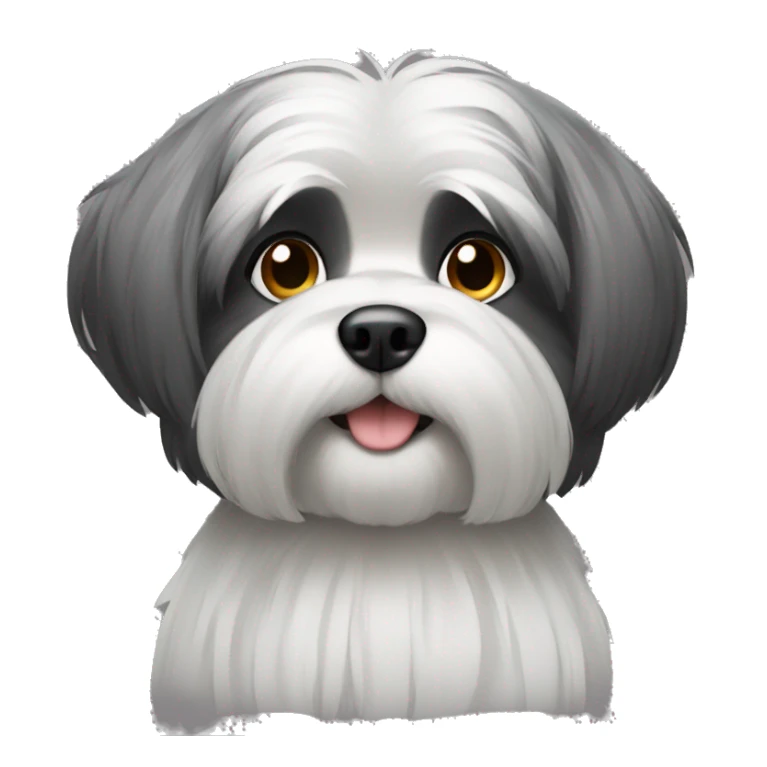 Shitzu black and gray hair sticker