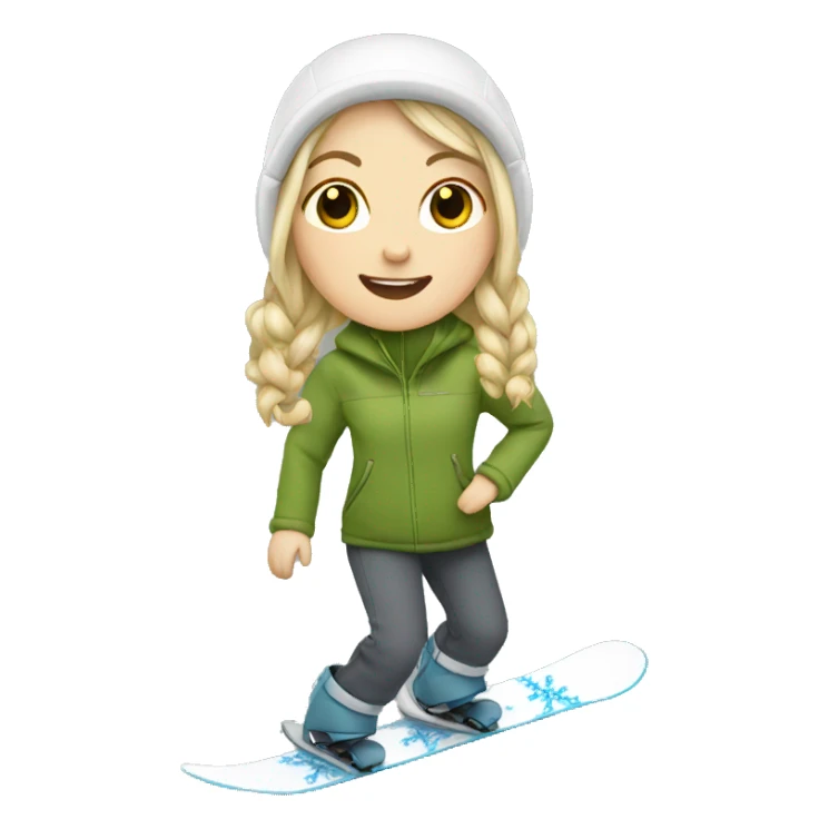 white girl snowboarding sticker
