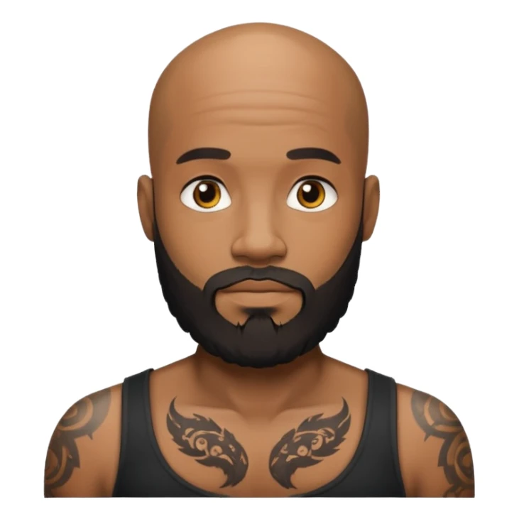 beardeed bald tattooed black man sticker