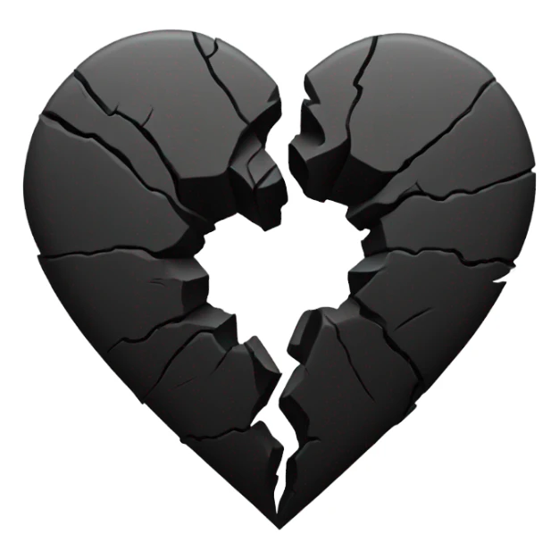Black broken heart sticker