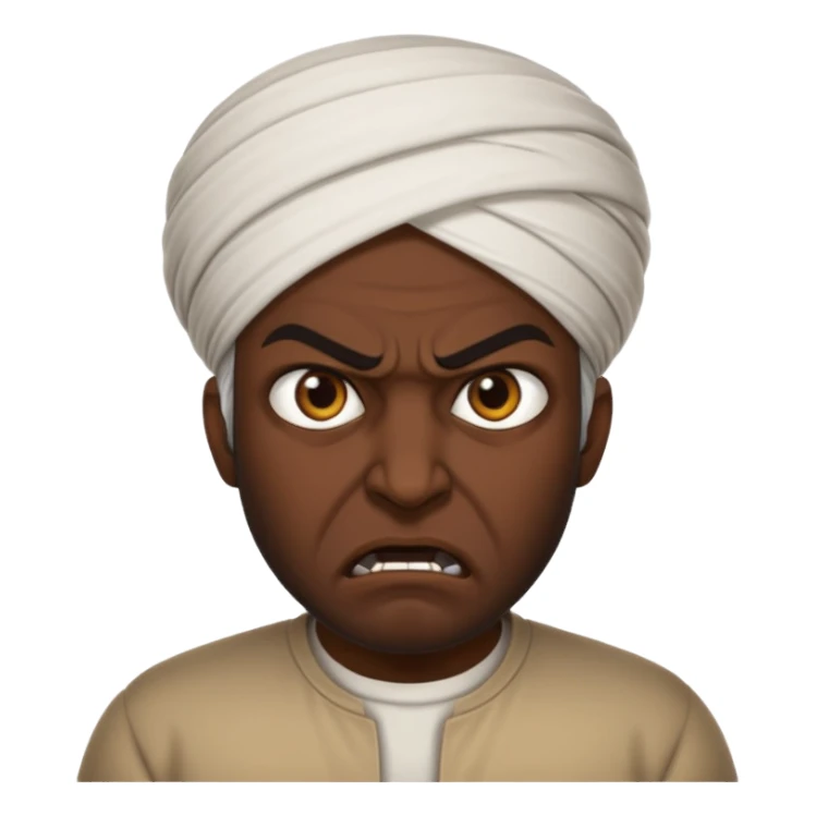 in profile, angry Iranian sticker