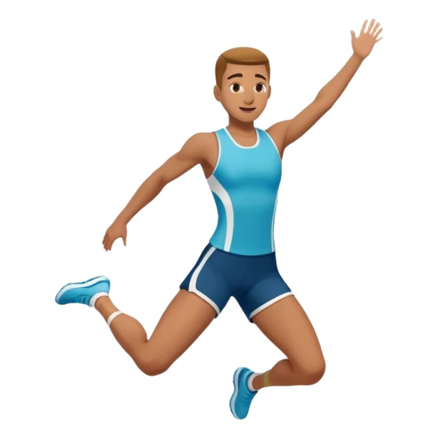 athlete knee in air jumping sticker