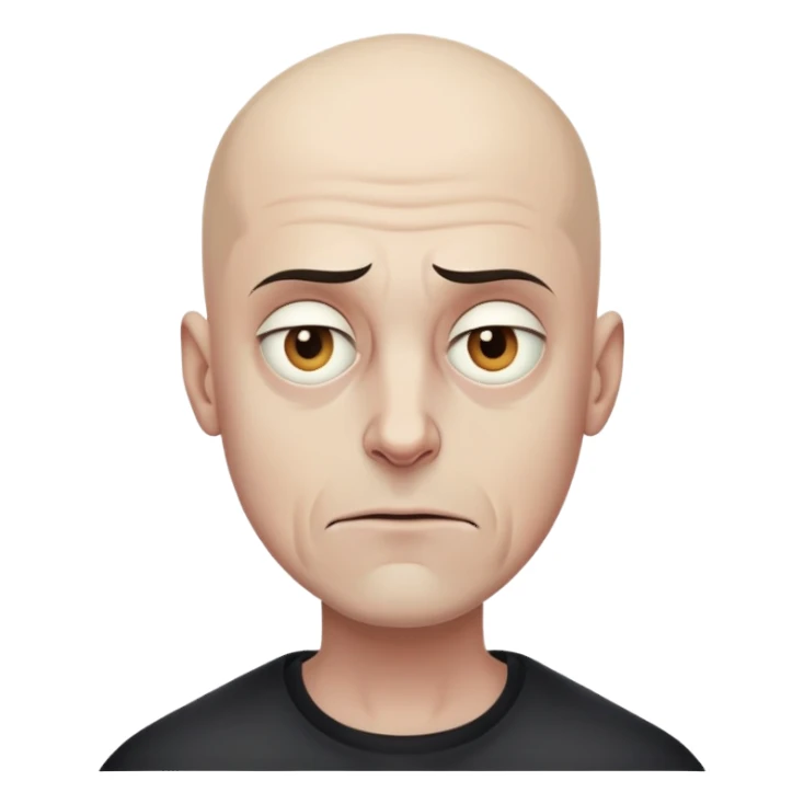 Steven Miller, bald, grim expression sticker