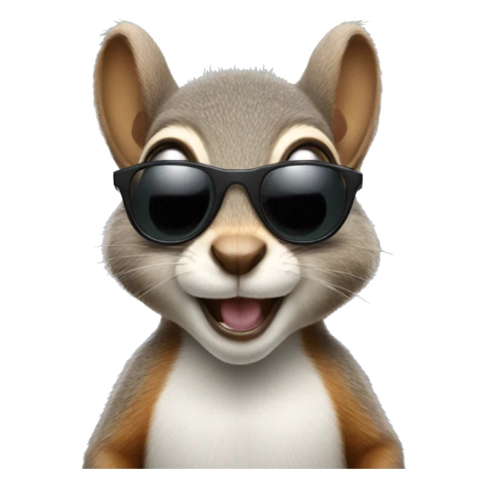 cute Squirrel with sunglasses sticker