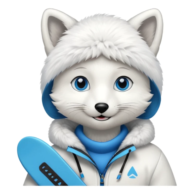 Snowboarder Arctic Fox sticker