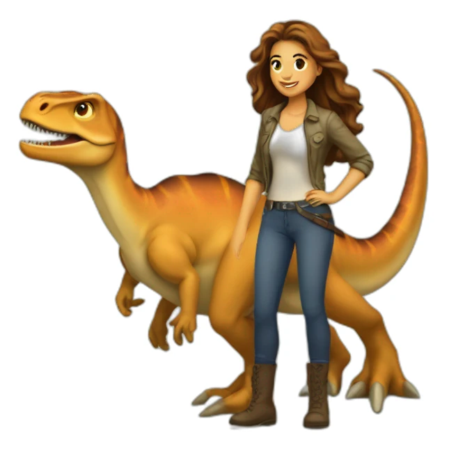 Femme sur dinosaure sticker