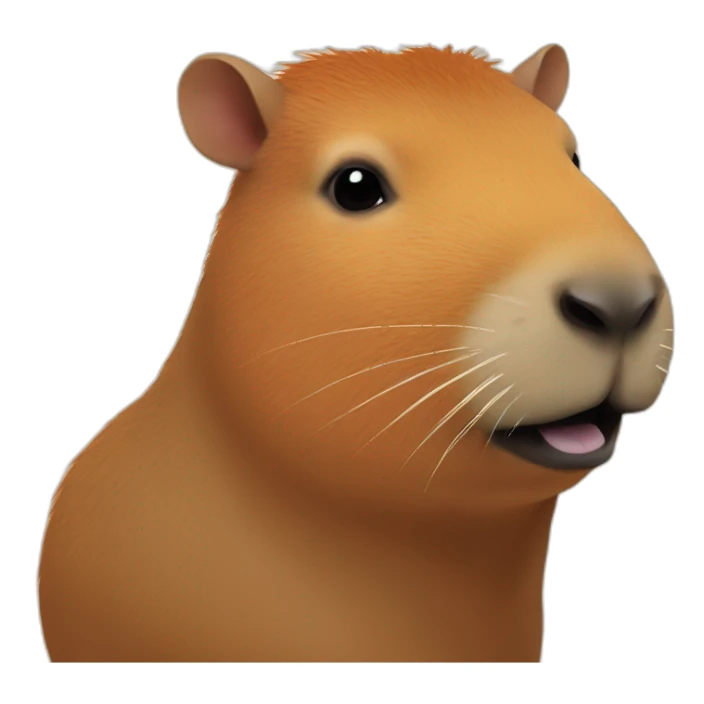 Capybara face with one orange on head sticker