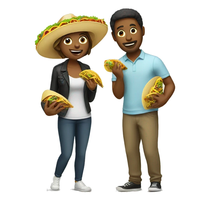 Couple eating tacos sticker