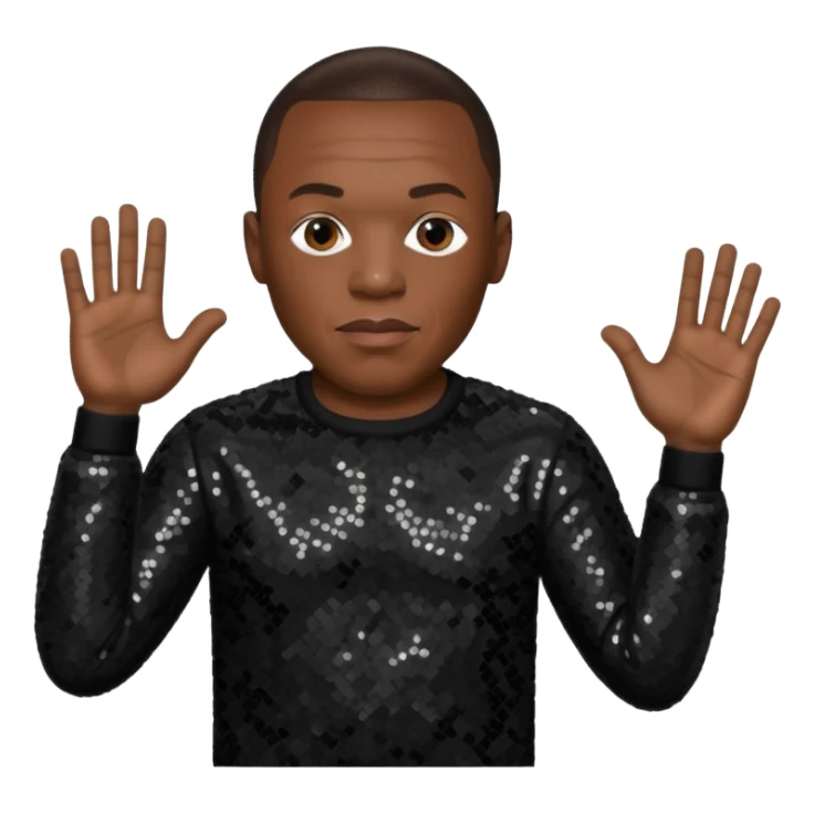 Dr Dre with black sequin outfit sticker