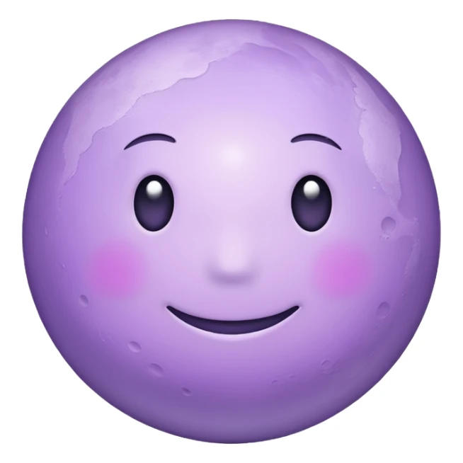 realistic Light purple moon sticker