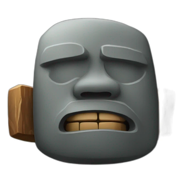 moai stone smoking cigar sticker