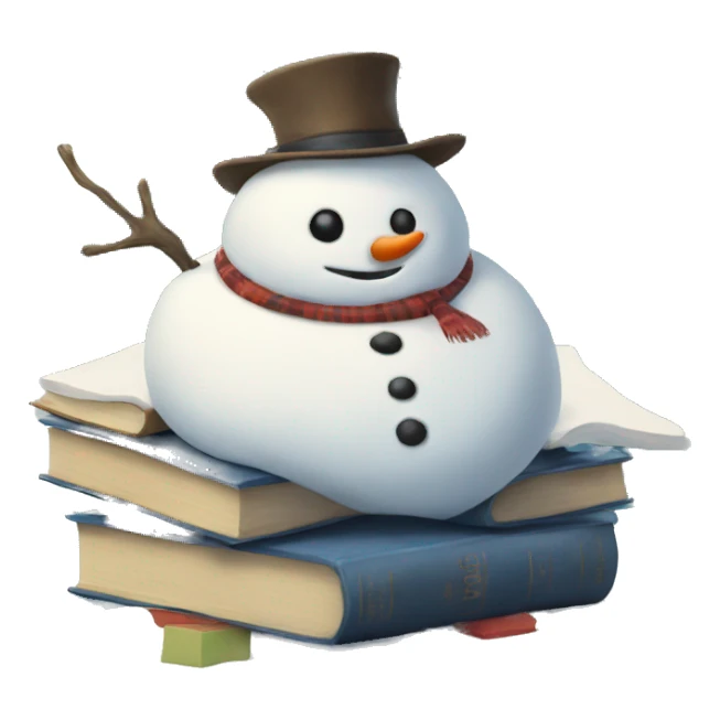 snowman with books sticker