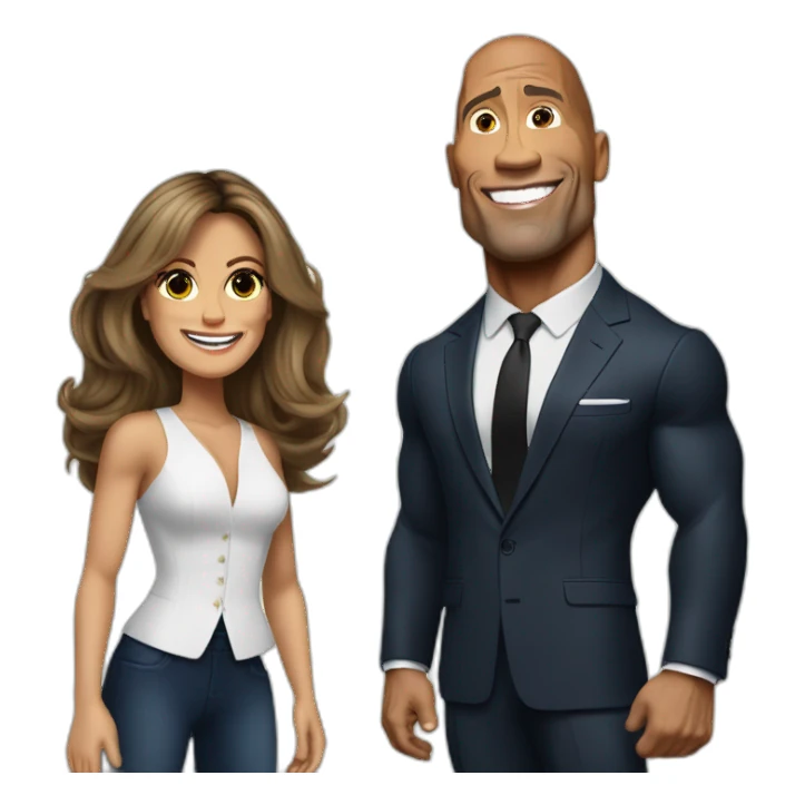 emanuelle macron avec Dwayne Johnson sticker