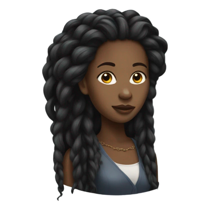 A black girl with locs  sticker