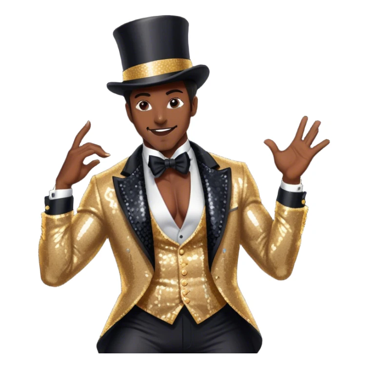 Burlesque male with  sticker