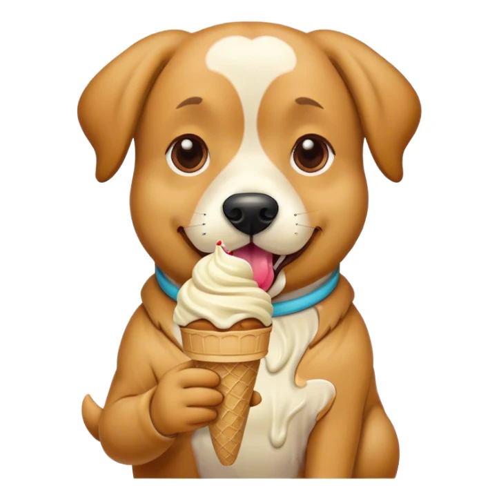 Dog eating ice cream  sticker
