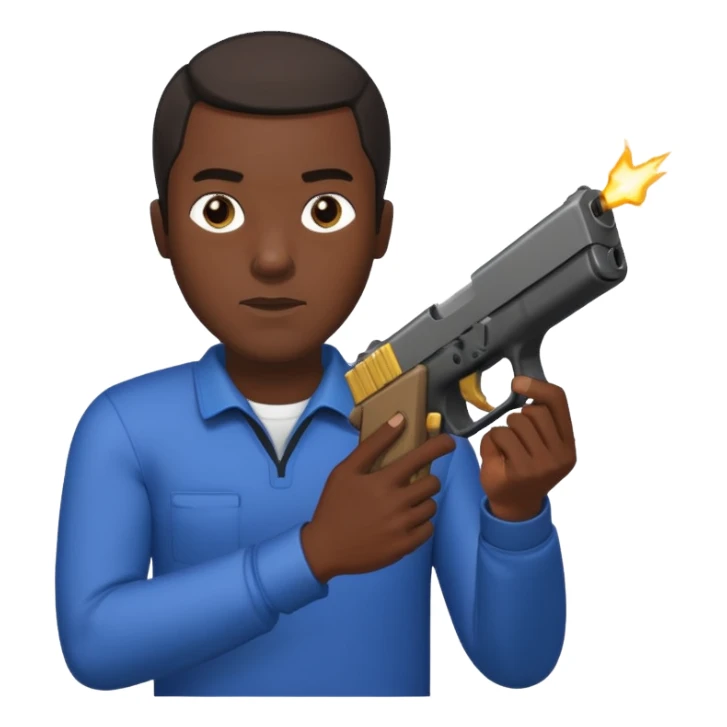 black man showing a Glock with a switch and extended magazine sticker