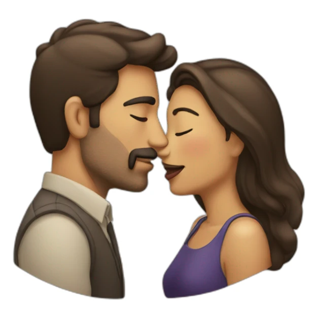 Hombre y mujer besos sticker
