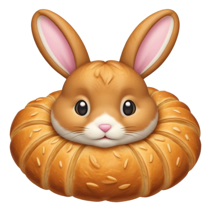 bunny inside croissant sticker