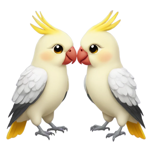 two cockatiel birds holding hands sticker