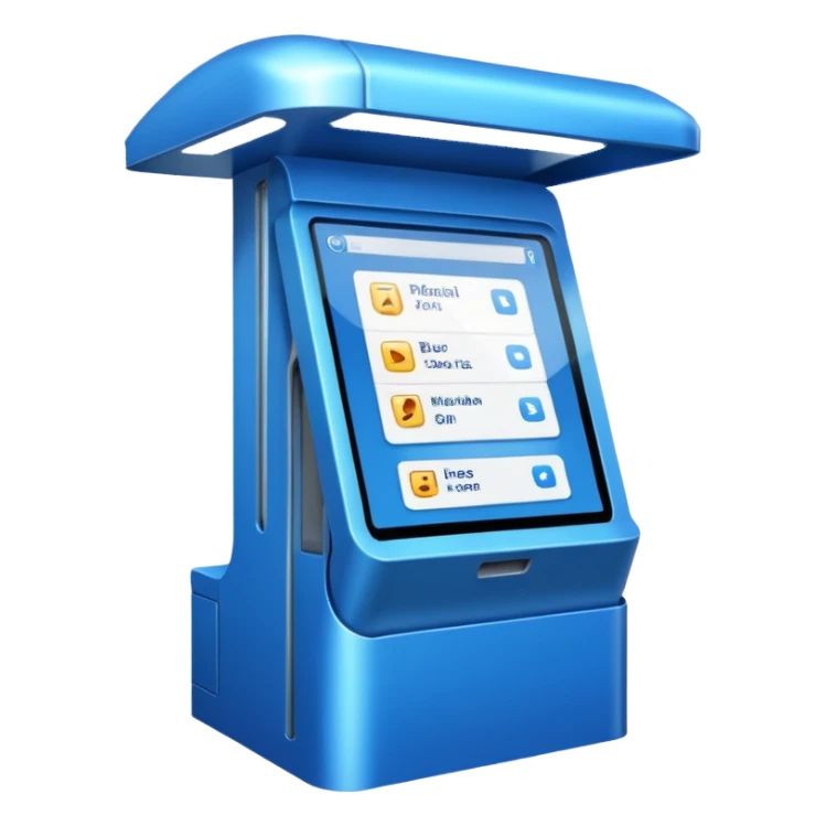 Digital Kiosk + blue interface + public info, Street Advertisements. sticker